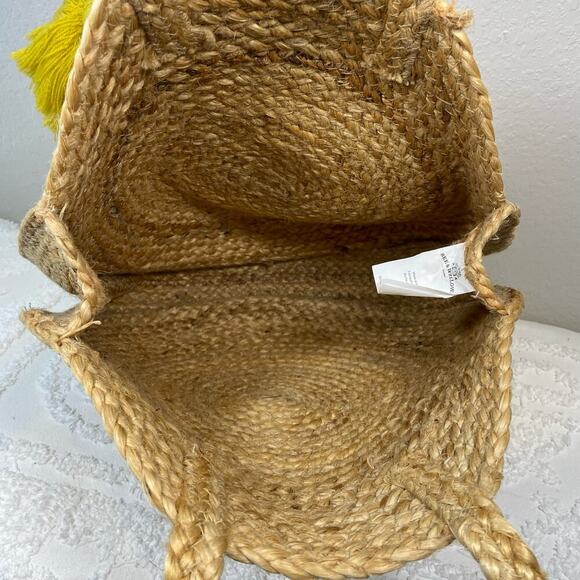 BEE & WILLOW HOME Natural Tan Rattan Purse Tote Beach Bag Women's Sz OS Bohemian - Picture 3 of 7